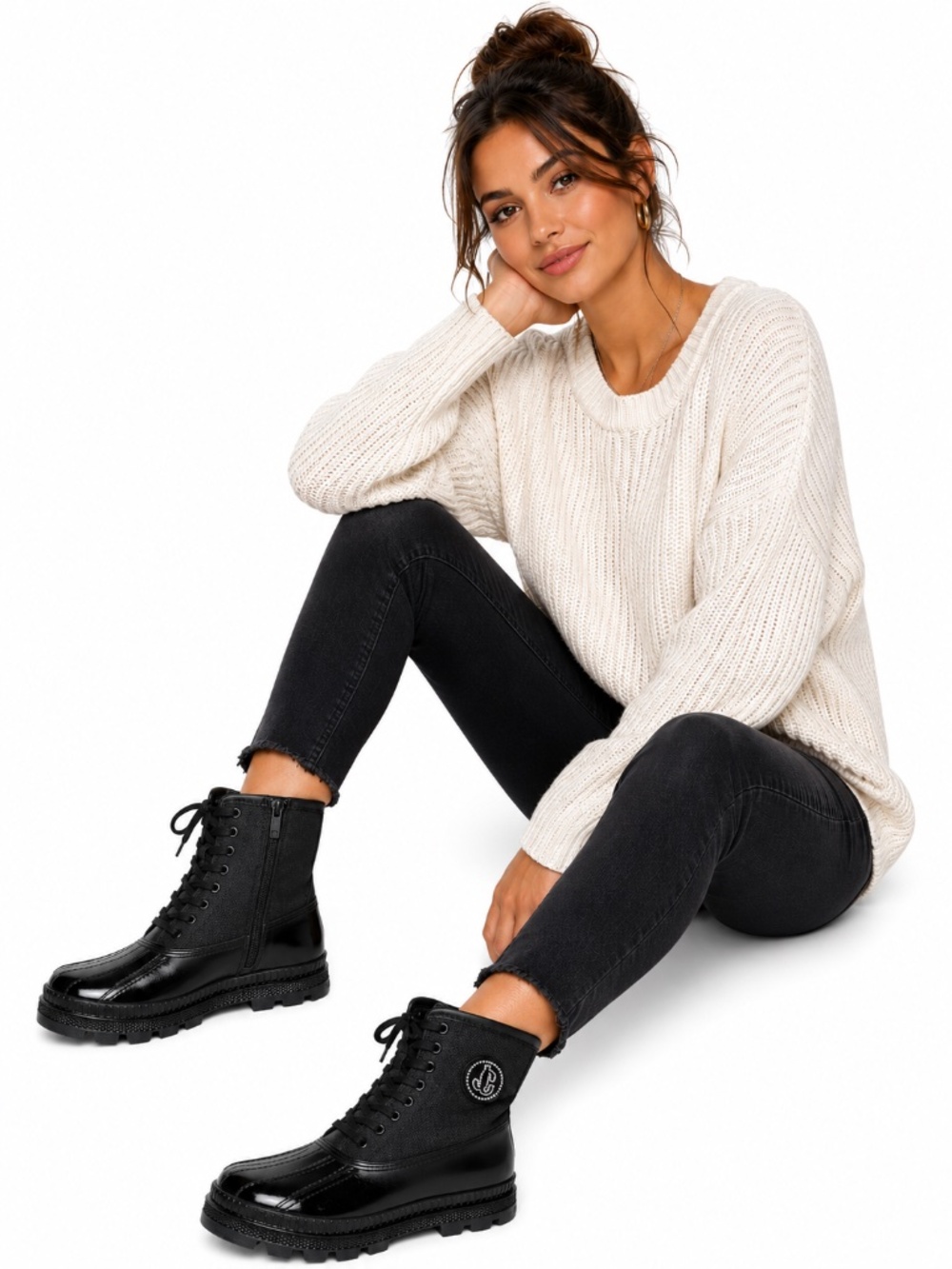 Jimmy Choo Oskar Black Combat Boot 38.5